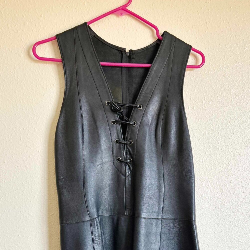 Vintage 1990s Italian Leather Dress